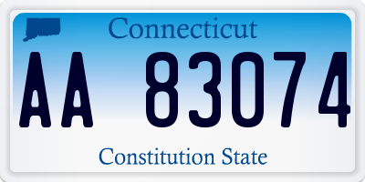 CT license plate AA83074