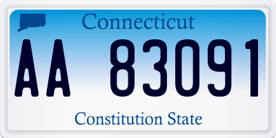 CT license plate AA83091