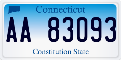 CT license plate AA83093