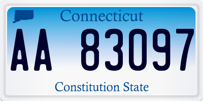 CT license plate AA83097