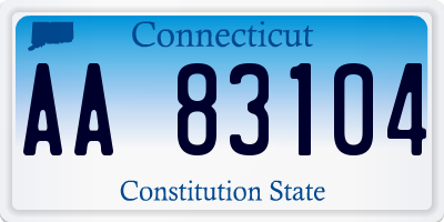 CT license plate AA83104