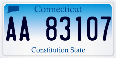 CT license plate AA83107