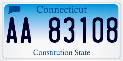 CT license plate AA83108