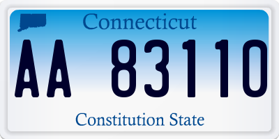 CT license plate AA83110