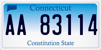 CT license plate AA83114