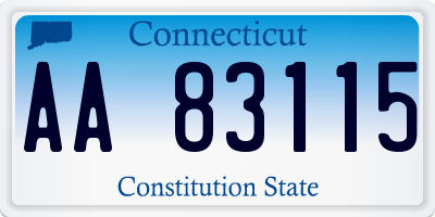 CT license plate AA83115