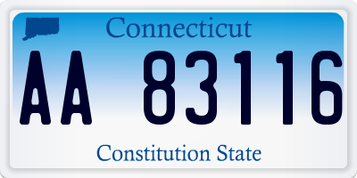 CT license plate AA83116