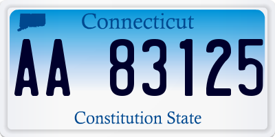 CT license plate AA83125