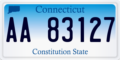 CT license plate AA83127