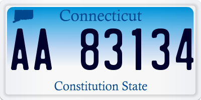 CT license plate AA83134