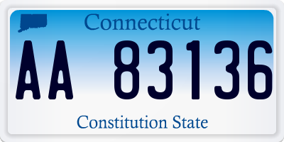 CT license plate AA83136