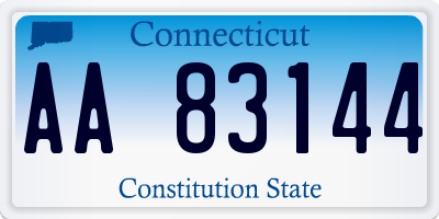 CT license plate AA83144