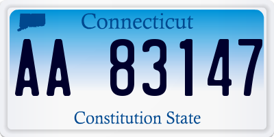 CT license plate AA83147