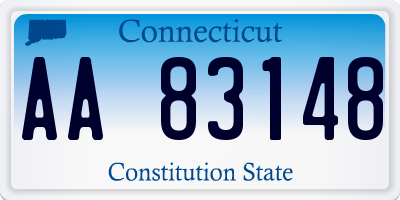 CT license plate AA83148