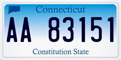 CT license plate AA83151