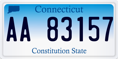 CT license plate AA83157