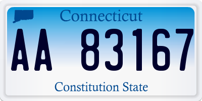 CT license plate AA83167