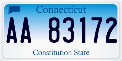 CT license plate AA83172