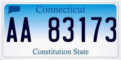 CT license plate AA83173