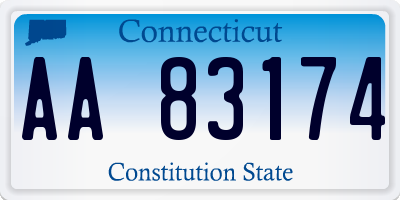 CT license plate AA83174