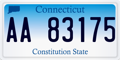 CT license plate AA83175