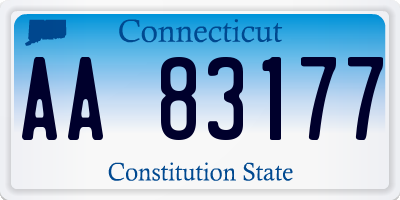 CT license plate AA83177