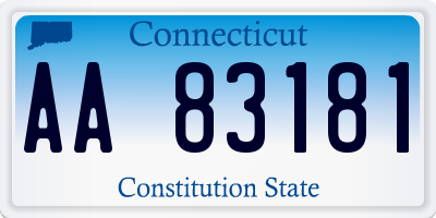 CT license plate AA83181