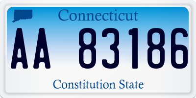 CT license plate AA83186