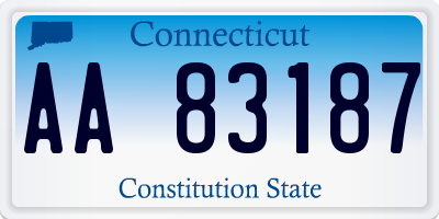 CT license plate AA83187