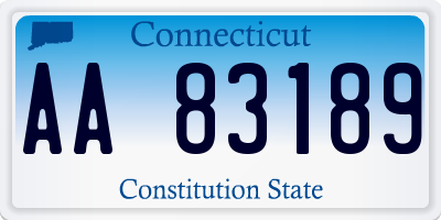 CT license plate AA83189