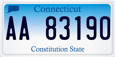 CT license plate AA83190