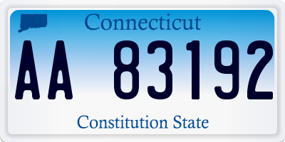 CT license plate AA83192