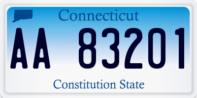 CT license plate AA83201