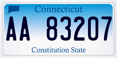 CT license plate AA83207