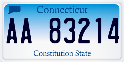 CT license plate AA83214