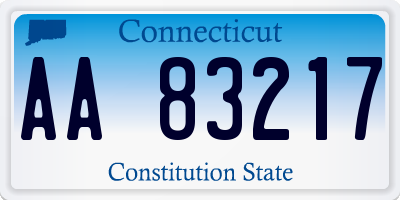 CT license plate AA83217