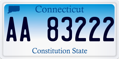 CT license plate AA83222