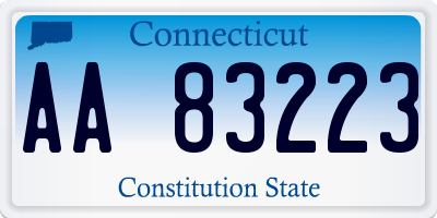 CT license plate AA83223