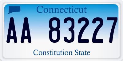 CT license plate AA83227