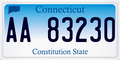 CT license plate AA83230