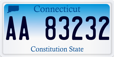 CT license plate AA83232