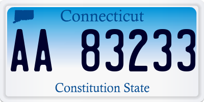 CT license plate AA83233