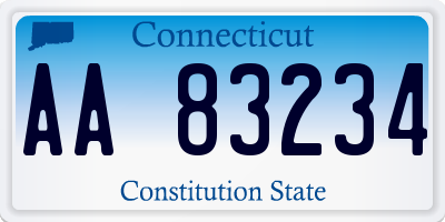 CT license plate AA83234