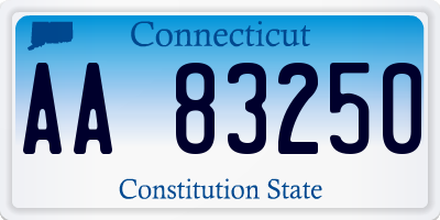 CT license plate AA83250