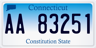 CT license plate AA83251