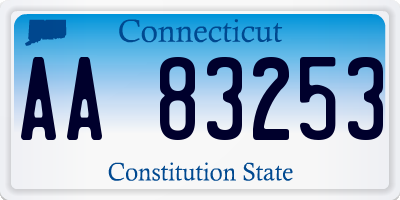 CT license plate AA83253