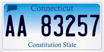 CT license plate AA83257