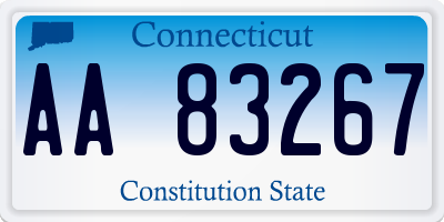 CT license plate AA83267