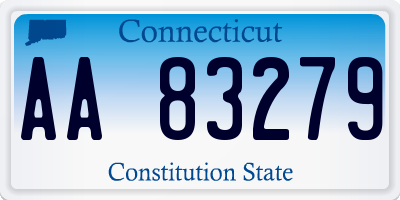 CT license plate AA83279