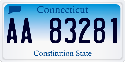 CT license plate AA83281